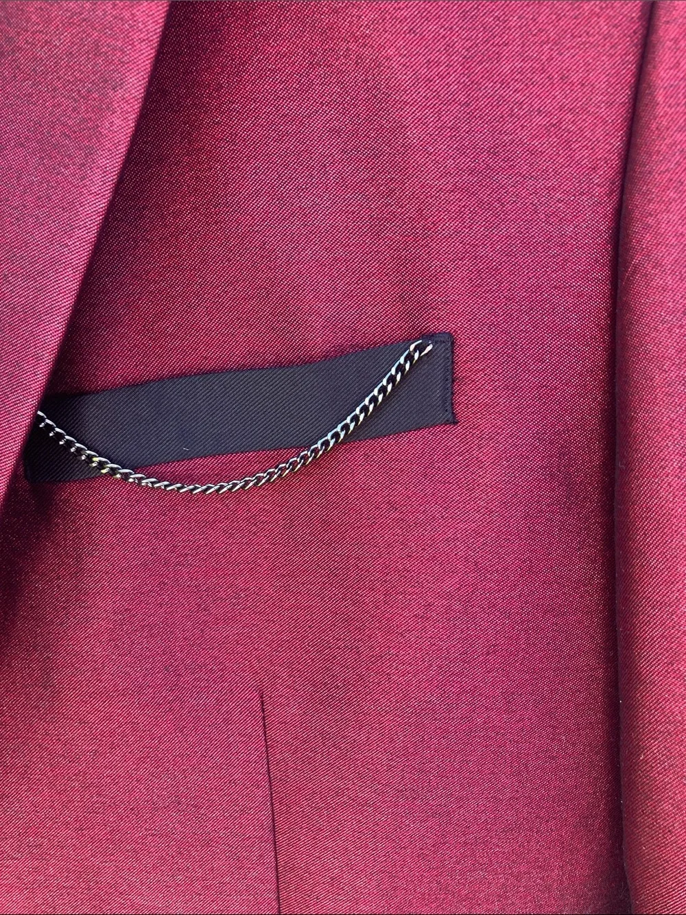 INC International Concepts Wine Red Blazer with Black Trim & Matching Pants